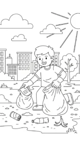 coloriage Protection de l’environnement et découpage à imprimer