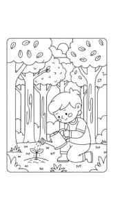 coloriage Protection de l’environnement pour enfant de 4 ans