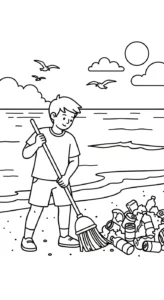 coloriage Protection de l’environnement pour enfants à télécharger