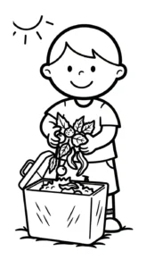 coloriage Protection de l’environnement et decoupage
