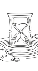 coloriage Sablier à imprimer pour enfant de 9 ans