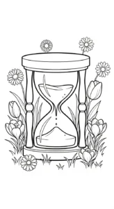 coloriage Sablier pour enfants à imprimer
