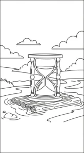 coloriage Sablier à imprimer pour enfant de 10 ans