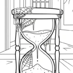 coloriage Sablier et decoupage