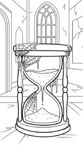 coloriage Sablier et decoupage