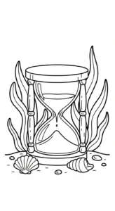 coloriage Sablier à imprimer pour enfants