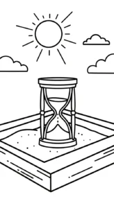coloriage Sablier pour enfant de 3 ans