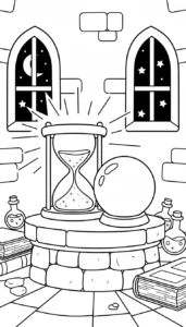 coloriage Sablier pour enfant à imprimer