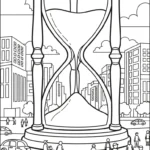 coloriage Sablier et découpage à imprimer