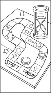 coloriage Sablier pour enfants a imprimer gratuit