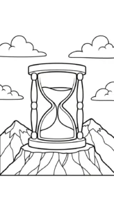 coloriage Sablier à imprimer pour enfant de 4 ans