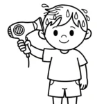 coloriage Sèche cheveux pour primaire