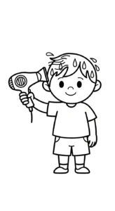 coloriage Sèche cheveux pour primaire