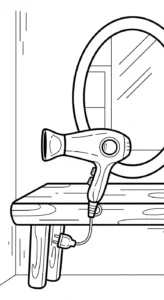 coloriage Sèche cheveux à imprimer gratuit