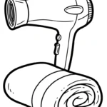 coloriage Sèche cheveux en ligne pour enfant