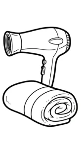 coloriage Sèche cheveux en ligne pour enfant