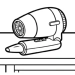 coloriage Sèche cheveux à imprimer gratuitement pdf