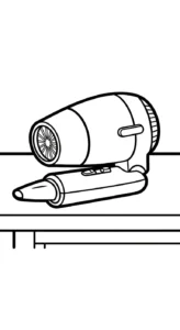 coloriage Sèche cheveux à imprimer gratuitement pdf