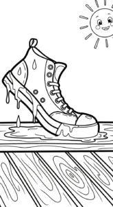 coloriage Sneakers educatif pour enfant