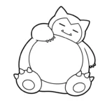 coloriage Snorlax à imprimer kawaii