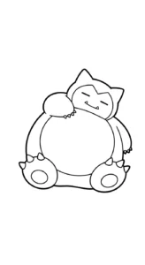 coloriage Snorlax à imprimer kawaii