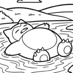 coloriage Snorlax à imprimer pour enfant de 3 ans