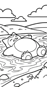 coloriage Snorlax à imprimer pour enfant de 3 ans