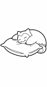 coloriage Snorlax et decoupage a imprimer gratuit