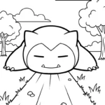 coloriage Snorlax et decoupage