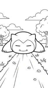 coloriage Snorlax et decoupage