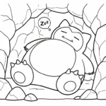 coloriage Snorlax pour enfant de 6 ans