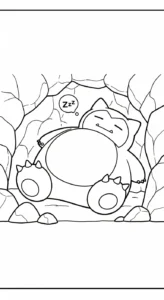 coloriage Snorlax pour enfant de 6 ans