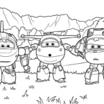 coloriage Super Wings et découpage à imprimer