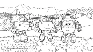 coloriage Super Wings gratuit à imprimer