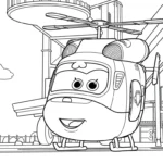 coloriage Super Wings a imprimer pour enfant de 4 ans