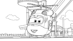 coloriage Super Wings a imprimer pour enfant de 4 ans