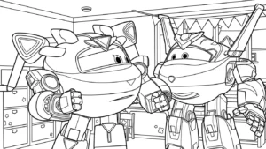 coloriage Super Wings à imprimer pour enfant de 3 ans