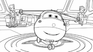 coloriage Super Wings à imprimer pour enfant de 6 ans