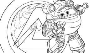 coloriage Super Wings à imprimer pour enfant de 3 ans