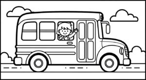coloriage Autobus Scolaire updated à imprimer pdf