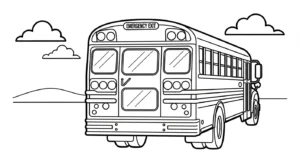coloriage Autobus Scolaire updated pour enfant de 2 ans
