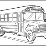 image de coloriage Autobus Scolaire updated pour enfant