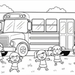 coloriage Autobus Scolaire updated à imprimer