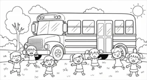 coloriage Autobus Scolaire updated à imprimer