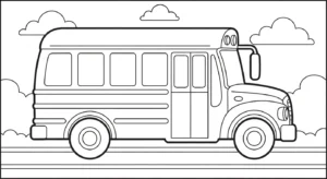 coloriage Autobus Scolaire updated à imprimer pdf