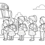 coloriage Autobus Scolaire updated pour enfant de 4 ans