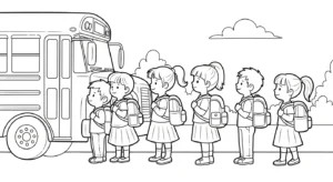 coloriage Autobus Scolaire updated pour enfant de 4 ans