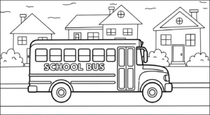 coloriage Autobus Scolaire updated pour enfant à imprimer