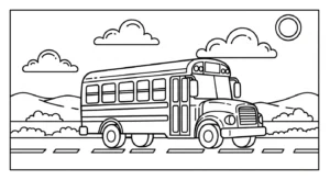 coloriage Autobus Scolaire updated à imprimer pdf