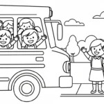 coloriage Autobus Scolaire updated à imprimer pdf gratuit